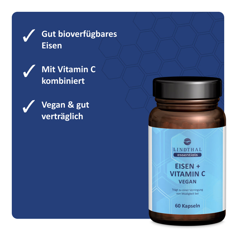 Eisen + Vitamin C vegan auf einen Blick