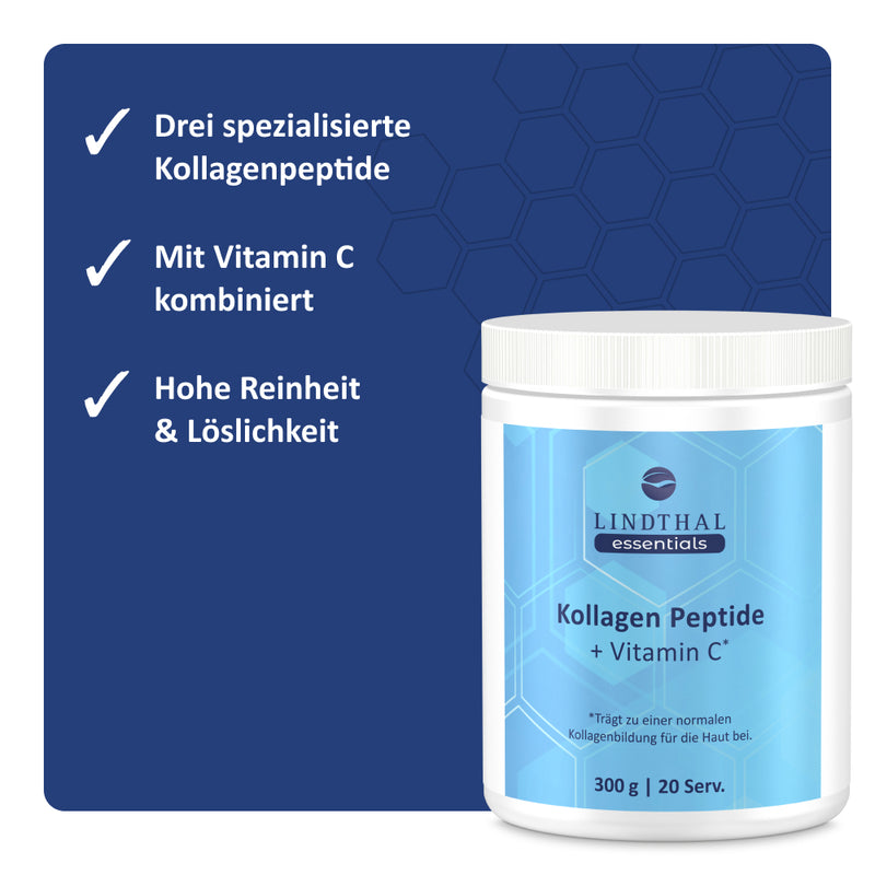Kollagen Peptide + Vitamin C auf einen Blick
